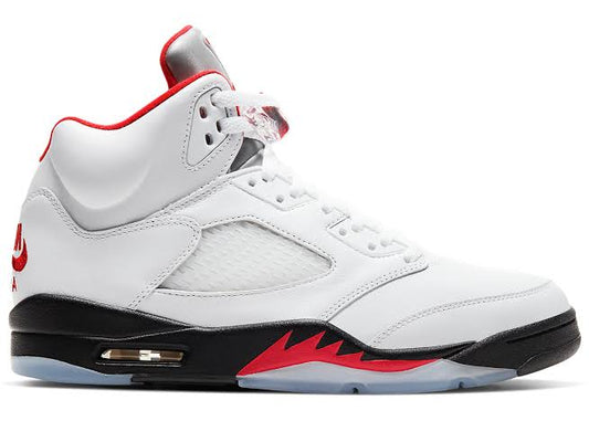 Jordan 5 Retro Fire Red Silver Tongue - Volt Kickz