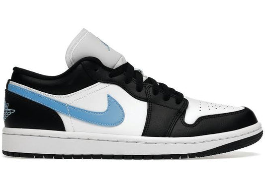 Jordan 1 Low Black University Blue White - Volt Kickz