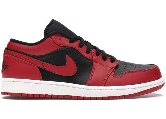 Jordan 1 Low Bred Toe Red - Volt Kickz