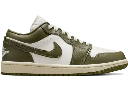 Nike Air Jordan 1 Low Sail Coconut Milk Medium Olive - Volt Kickz