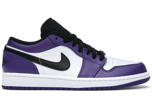 Jordan 1 Low Court Purple White - Volt Kickz