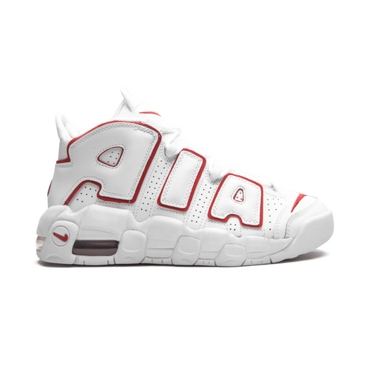 Nike Air More Uptempo White Varsity Red Outline - Volt Kickz