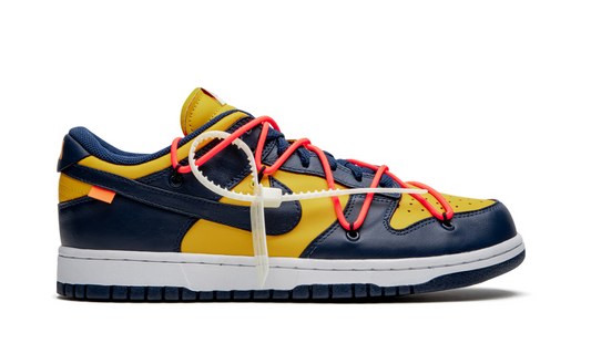 Nike Dunk Low Off White University Gold Mindnight Navy - Volt Kickz