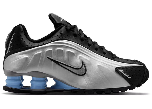 Nike Shox R4 Metallic Silver Black Racer Blue - Volt Kickz